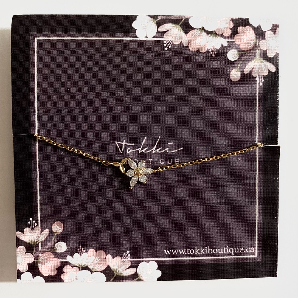 [Etsy] Dainty Flower Petal Bracelet (Gold)